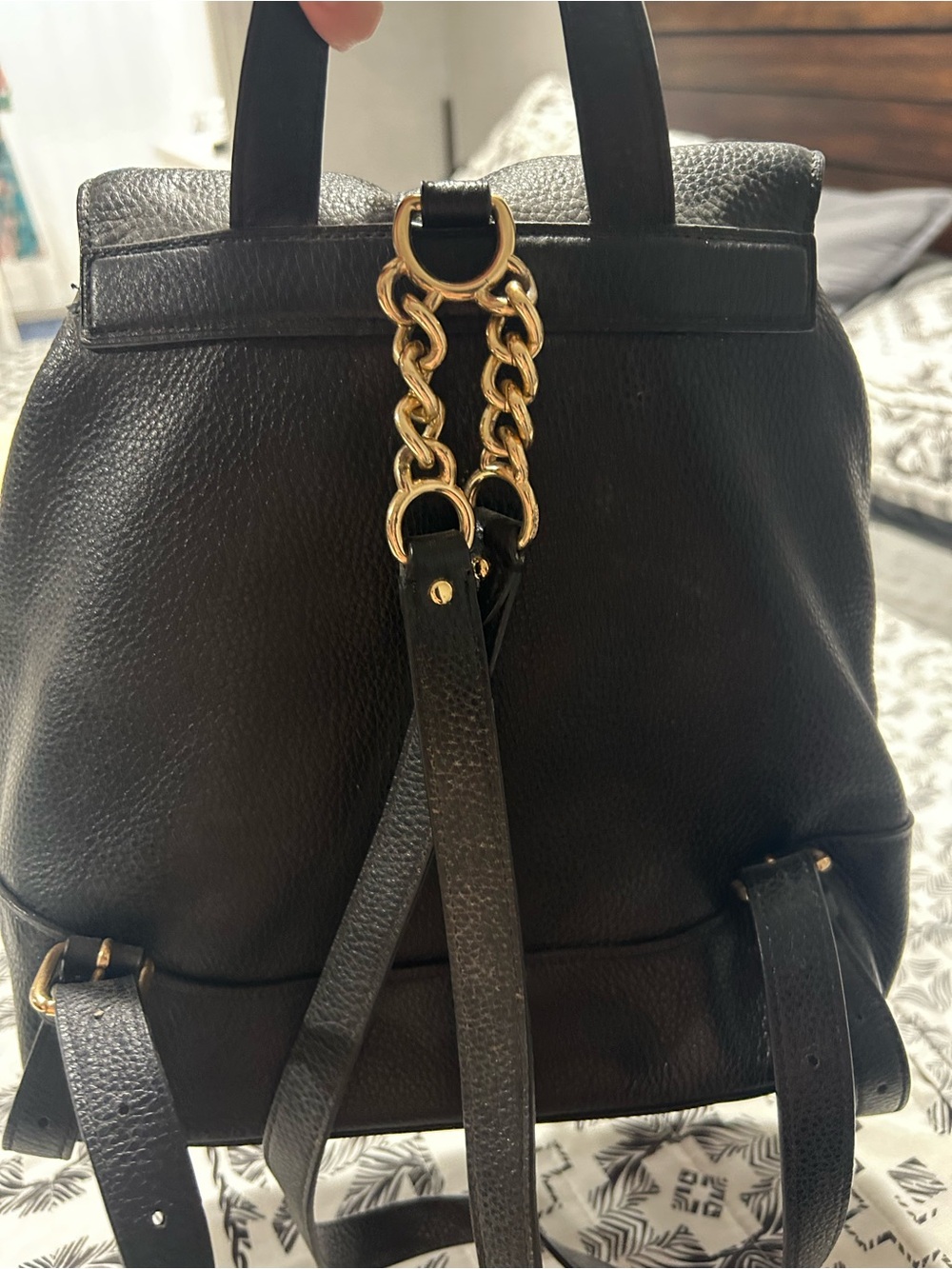 Coach Black Pebbled Leather Grommet Drawstring Backpack - Picture 8 of 11